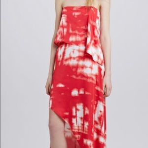 BCBGmaxazria crancombo long dress, red, size 04